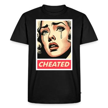 rétro fille trompée - T-shirt Premium bio Homme - noir - Devant - Nico (187cm)