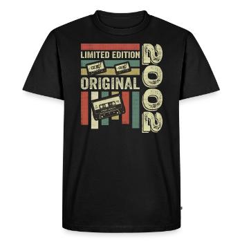 Millésime 2002 - citation d’anniversaire rétro 2002 - T-shirt Premium bio Homme - noir - Devant - Nico (187cm)