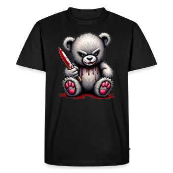 Horreur Teddy - T-shirt Premium bio Homme - noir - Devant - Nico (187cm)