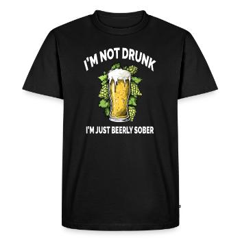 Lusitges Beer I'm Not Drunk Just Beerly Sober - Men's Premium Organic T-Shirt - black - Front - Nico (187cm)