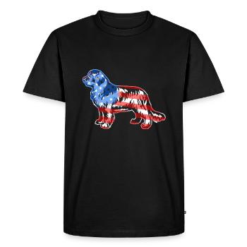 Newfoundland Dog Newfoundland Dog Flag - Men's Premium Organic T-Shirt - black - Front - Nico (187cm)