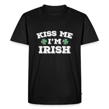 Embrasse-moi je suis irlandais - T-shirt Premium bio Homme - noir - Devant - Nico (187cm)