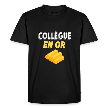 Collègue En Or Humour Femme Et Homme Collègue - T-shirt Premium bio Homme - noir - Devant - Nico (187cm)