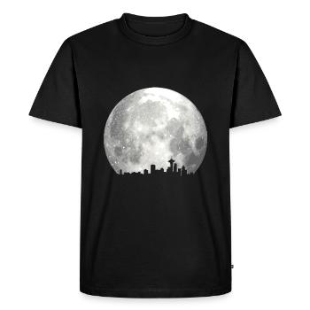 full moon skyline - T-shirt Premium bio Homme - noir - Devant - Nico (187cm)