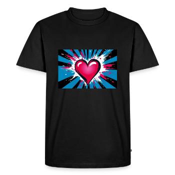 Amour de coeur dans le Style abstrait Pop Art Graffiti - T-shirt Premium bio Homme - noir - Devant - Nico (187cm)