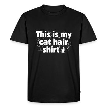 Ceci est ma chemise de cheveux de chat - T-shirt Premium bio Homme - noir - Devant - Nico (187cm)