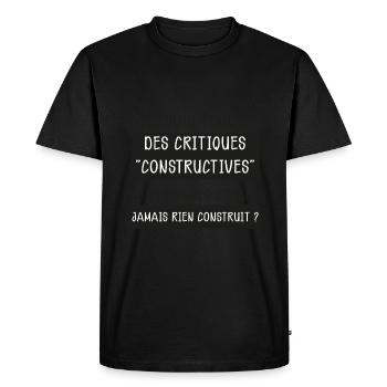 Critiques Constructives C'est Pas Pour Moi - T-shirt Premium bio Homme - noir - Devant - Nico (187cm)