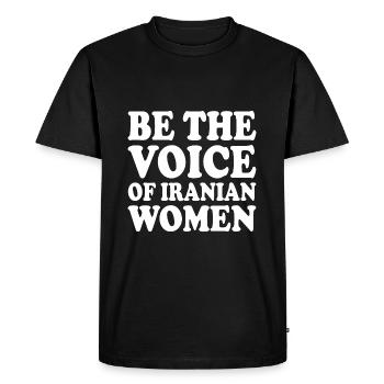 Be the voice of iranian women - T-shirt Premium bio Homme - noir - Devant - Nico (187cm)
