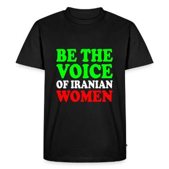 Be the voice of iranian women - T-shirt Premium bio Homme - noir - Devant - Nico (187cm)