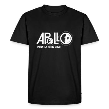 ESA Retro Apollo 11 Vintage Retro Astronaut - Men's Premium Organic T-Shirt - black - Front - Nico (187cm)