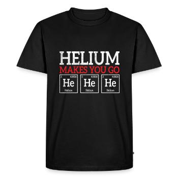 Helium makes you he he he chemistry joke element - Men's Premium Organic T-Shirt - black - Front - Nico (187cm)
