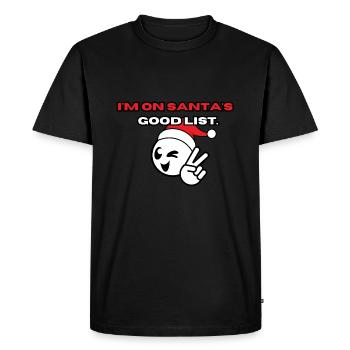 Noël - La bonne liste du Père Noël - T-shirt Premium bio Homme - noir - Devant - Nico (187cm)