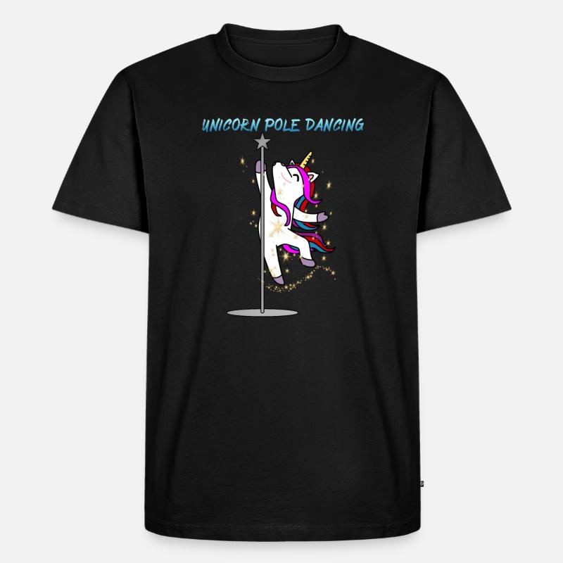 Einhorn Pole Dancing - Männer Premium Bio T-Shirt - Schwarz