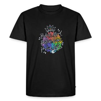 Une pensée positive - T-shirt Premium bio Homme - noir - Devant - Nico (187cm)