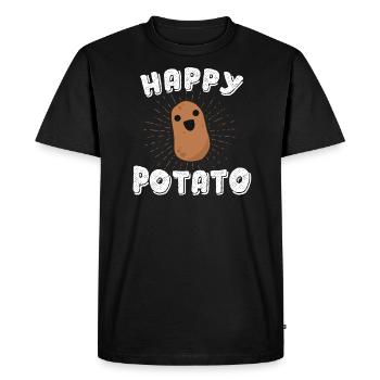Happy Potato Funny Potato TShirt Vegetable Food - T-shirt Premium bio Homme - noir - Devant - Nico (187cm)