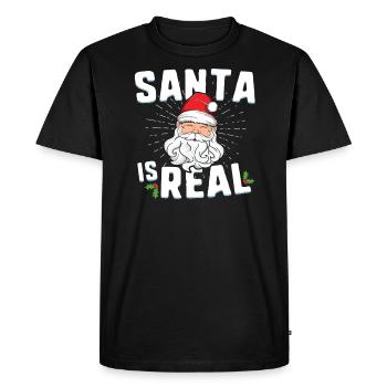 Père Noël est vraiment drôle Noël famille TShirt Noël - T-shirt Premium bio Homme - noir - Devant - Nico (187cm)