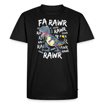 Dinosaur Christmas TShirt Fa Rawr Boys Kids - Men's Premium Organic T-Shirt - black - Front - Nico (187cm)