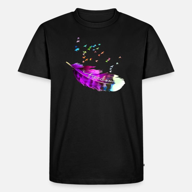 feather 10 - Männer Premium Bio T-Shirt - Schwarz