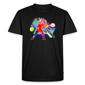 tennis - T-shirt Premium bio Homme - noir - Devant - Nico (187cm)