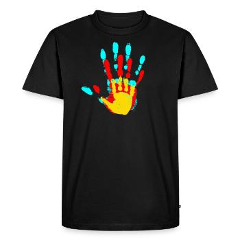Hands Colorful - Men's Premium Organic T-Shirt - black - Front - Nico (187cm)