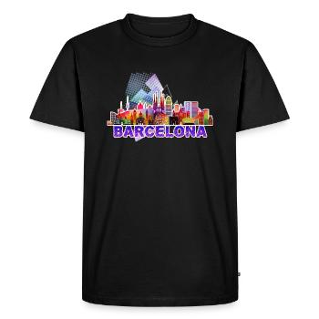 Barcelona 3 a - T-shirt Premium bio Homme - noir - Devant - Nico (187cm)