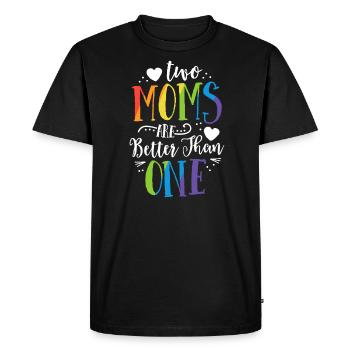 Deux mamans valent mieux qu'un TShirt LGBT Pride - T-shirt Premium bio Homme - noir - Devant - Nico (187cm)