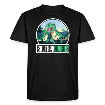 Brothersaurus TRex Dinosaur Saurus Brother - Men's Premium Organic T-Shirt - black - Front - Nico (187cm)