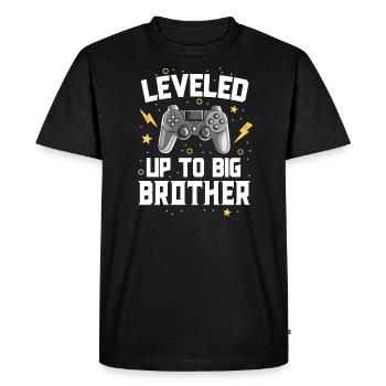 Nivelé jusqu'à l'annonce du bébé Big Brother - T-shirt Premium bio Homme - noir - Devant - Nico (187cm)