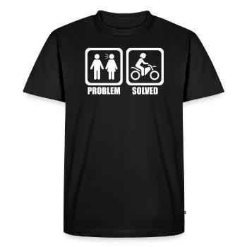 Motard moto - T-shirt Premium bio Homme - noir - Devant - Nico (187cm)