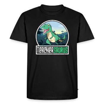 Teachersaurus Don de professeur TRex Dinosaure Saurus - T-shirt Premium bio Homme - noir - Devant - Nico (187cm)