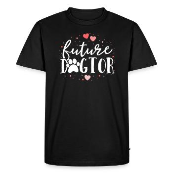 Future Dogtor Docteur Vétérinaire Docteur Vétérinaire - T-shirt Premium bio Homme - noir - Devant - Nico (187cm)