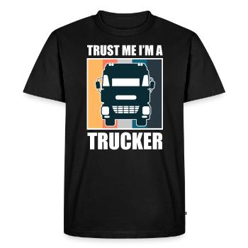 Faites-moi confiance, je suis un camionneur - camionneur - T-shirt Premium bio Homme - noir - Devant - Nico (187cm)
