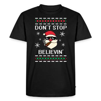 Noël - N'arrêtez pas Believin '- Joyeux Noël - T-shirt Premium bio Homme - noir - Devant - Nico (187cm)