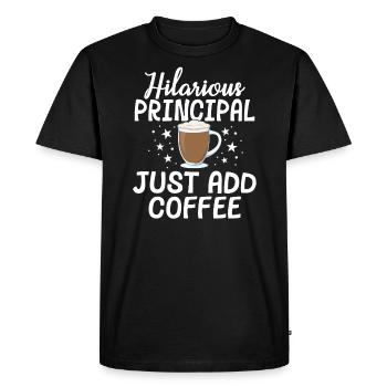 École hilarante juste ajouter école de café - T-shirt Premium bio Homme - noir - Devant - Nico (187cm)