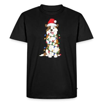 Bouledogue Français Sapin De Noël Clair Père Noël - T-shirt Premium bio Homme - noir - Devant - Nico (187cm)