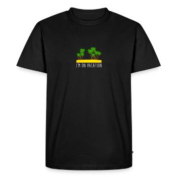 I'm on vacation | I'm on vacation - Men's Premium Organic T-Shirt - black - Front - Nico (187cm)