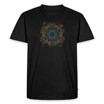 Mandala de vagues trippantes | Art abstrait - T-shirt Premium bio Homme - noir - Devant - Nico (187cm)
