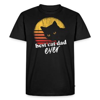 Chat papa Meilleur chat papa jamais chat - T-shirt Premium bio Homme - noir - Devant - Nico (187cm)