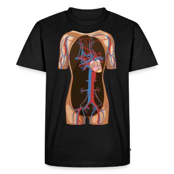 Circulation sanguine - Anatomie corps humain - T-shirt Premium bio Homme - noir - Devant - Nico (187cm)
