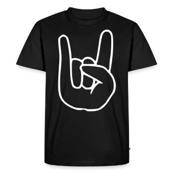 Emoji RocknRoll Croquis blanc - T-shirt Premium bio Homme - noir - Devant - Nico (187cm)