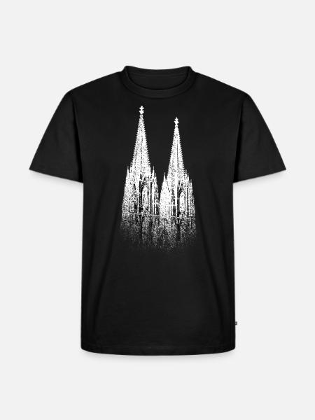 Kölner Dom Köln Skyline - Männer Premium Bio T-Shirt - Schwarz