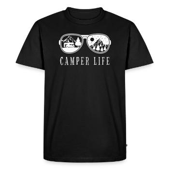 Camper Life Cool Camper RV Caravan Shirt Motif - Men's Premium Organic T-Shirt - black - Front - Nico (187cm)