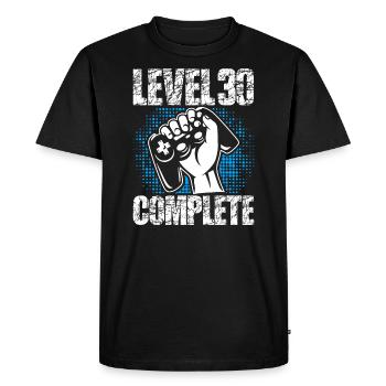 Niveau 30 Cadeau d’anniversaire complet 30 ans - T-shirt Premium bio Homme - noir - Devant - Nico (187cm)