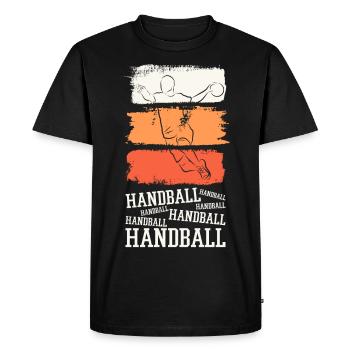 Handball Handball Player HandballEr Vintage Retro - Men's Premium Organic T-Shirt - black - Front - Nico (187cm)