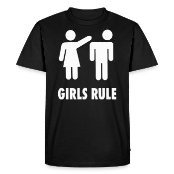 Girls Rule - Girls Rules Women call the shots - Men's Premium Organic T-Shirt - black - Front - Nico (187cm)