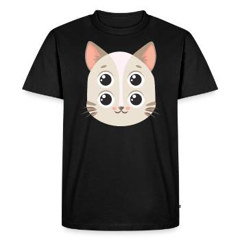 Creepy cat with 4 eyes Confusing - Men's Premium Organic T-Shirt - black - Front - Nico (187cm)