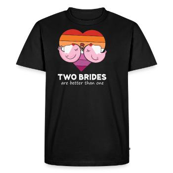 LBGT Flag Gay Pride Human Two Brides are better - Men's Premium Organic T-Shirt - black - Front - Nico (187cm)
