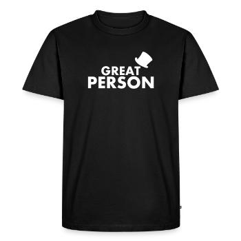 Great Person par HOB Products - T-shirt Premium bio Homme - noir - Devant - Nico (187cm)