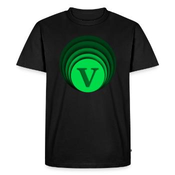Lettre V par HOB Products - T-shirt Premium bio Homme - noir - Devant - Nico (187cm)