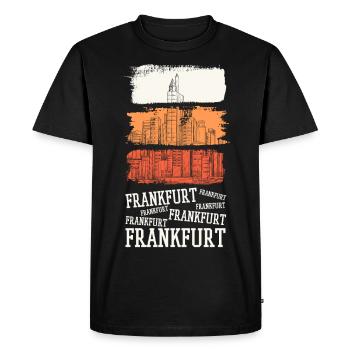 Frankfurt Germany City Skyline Vintage Retro - Men's Premium Organic T-Shirt - black - Front - Nico (187cm)